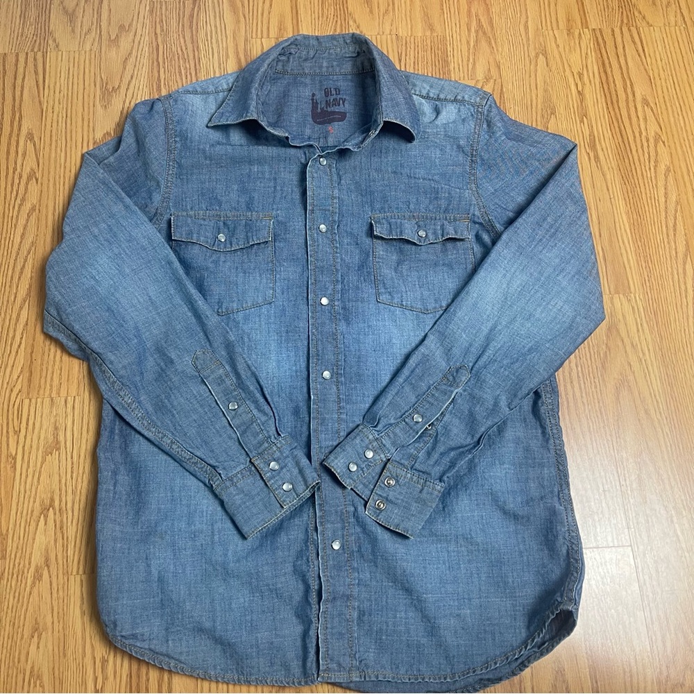 Old Navy Blue Casual Button Down Shirt